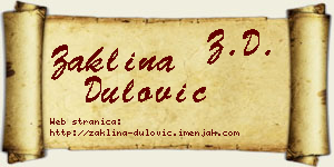 Žaklina Dulović vizit kartica